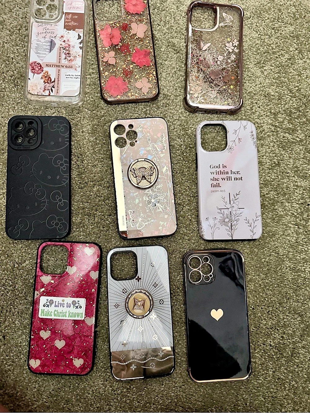 Floral Phone Case Lot Black Pink